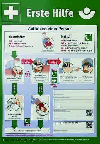 Erste Hilfe VDE 0134 Aushang Plakat Schild | J. Ed. Wunderle oHG