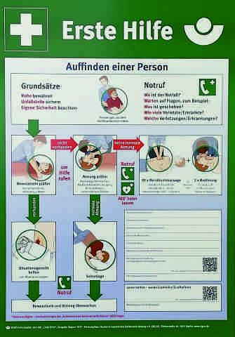 Erste Hilfe VDE 0134 Aushang Plakat Schild | J. Ed. Wunderle oHG